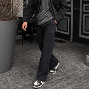 Benklark Off-Court Pleated Pants in Black Size Large wide leg
